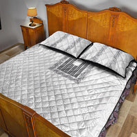 Philippines Polynesian Jasmine Pattern Quilt Bed Set With Barong Tagalog White Style LT03 - Polynesian Pride
