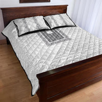 Philippines Polynesian Jasmine Pattern Quilt Bed Set With Barong Tagalog White Style LT03 - Polynesian Pride