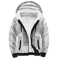 Philippines Polynesian Jasmine Pattern Sherpa Hoodie With Barong Tagalog White Style LT03 Unisex White - Polynesian Pride