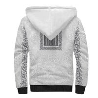 Philippines Polynesian Jasmine Pattern Sherpa Hoodie With Barong Tagalog White Style LT03 - Polynesian Pride