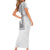 Philippines Polynesian Jasmine Pattern Short Sleeve Bodycon Dress With Barong Tagalog White Style