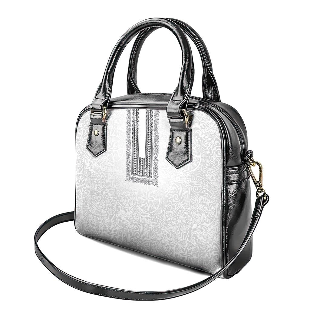 Philippines Polynesian Jasmine Pattern Shoulder Handbag With Barong Tagalog White Style LT03 - Polynesian Pride