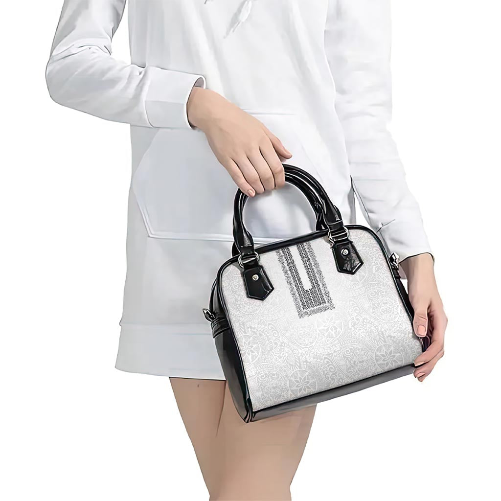 Philippines Polynesian Jasmine Pattern Shoulder Handbag With Barong Tagalog White Style LT03 - Polynesian Pride