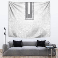 Philippines Polynesian Jasmine Pattern Tapestry With Barong Tagalog White Style LT03 White - Polynesian Pride