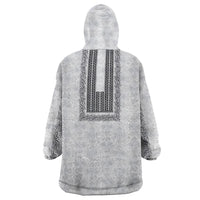Philippines Polynesian Jasmine Pattern Wearable Blanket Hoodie With Barong Tagalog White Style LT03 - Polynesian Pride