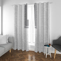 Philippines Polynesian Jasmine Pattern Window Curtain With Barong Tagalog White Style LT03 With Grommets White - Polynesian Pride