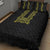 Philippines Polynesian Floral Pattern Quilt Bed Set With Barong Tagalog Black Style