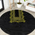 Philippines Polynesian Floral Pattern Round Carpet With Barong Tagalog Black Style