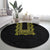 Philippines Polynesian Floral Pattern Round Carpet With Barong Tagalog Black Style