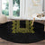 Philippines Polynesian Floral Pattern Round Carpet With Barong Tagalog Black Style