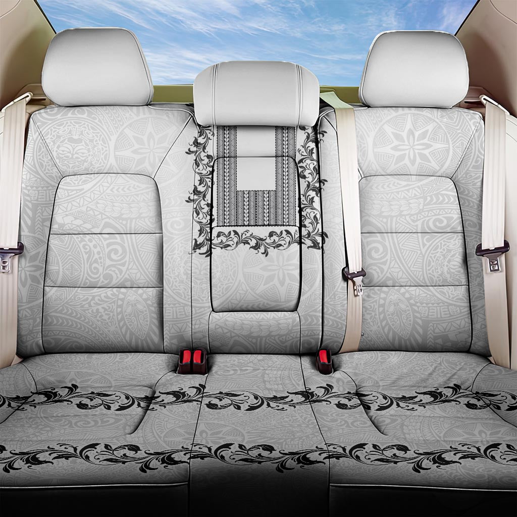 Philippines Polynesian Floral Pattern Back Car Seat Cover With Barong Tagalog White Style LT03 One Size White - Polynesian Pride