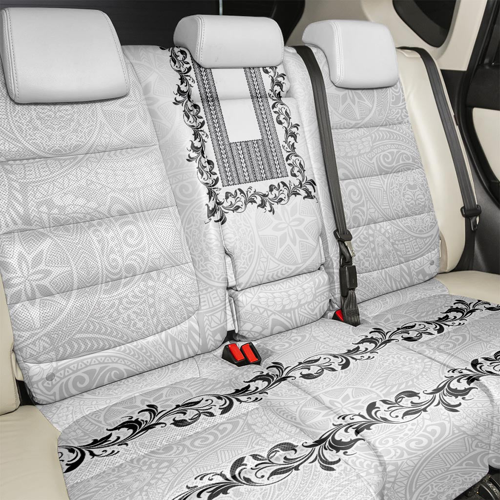 Philippines Polynesian Floral Pattern Back Car Seat Cover With Barong Tagalog White Style LT03 - Polynesian Pride