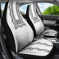 Philippines Polynesian Floral Pattern Car Seat Cover With Barong Tagalog White Style LT03 - Polynesian Pride