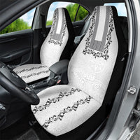 Philippines Polynesian Floral Pattern Car Seat Cover With Barong Tagalog White Style LT03 - Polynesian Pride