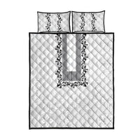 Philippines Polynesian Floral Pattern Quilt Bed Set With Barong Tagalog White Style LT03 - Polynesian Pride