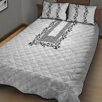 Philippines Polynesian Floral Pattern Quilt Bed Set With Barong Tagalog White Style LT03 - Polynesian Pride