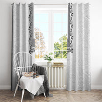 Philippines Polynesian Floral Pattern Window Curtain With Barong Tagalog White Style LT03 - Polynesian Pride