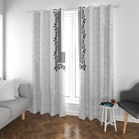 Philippines Polynesian Floral Pattern Window Curtain With Barong Tagalog White Style LT03 With Grommets White - Polynesian Pride