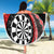 Personalised New Zealand Darts Beach Blanket Koru Tribal Tattoo and Silver Fern Maori Pattern Red Color