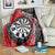 Personalised New Zealand Darts Blanket Koru Tribal Tattoo and Silver Fern Maori Pattern Red Color