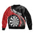 Personalised New Zealand Darts Bomber Jacket Koru Tribal Tattoo and Silver Fern Maori Pattern Red Color