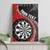 Personalised New Zealand Darts Canvas Wall Art Koru Tribal Tattoo and Silver Fern Maori Pattern Red Color