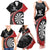 Personalised New Zealand Darts Family Matching Tank Maxi Dress and Hawaiian Shirt Koru Tribal Tattoo and Silver Fern Maori Pattern Red Color