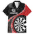 Personalised New Zealand Darts Hawaiian Shirt Koru Tribal Tattoo and Silver Fern Maori Pattern Red Color