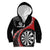 Personalised New Zealand Darts Kid Hoodie Koru Tribal Tattoo and Silver Fern Maori Pattern Red Color