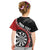 Personalised New Zealand Darts Kid T Shirt Koru Tribal Tattoo and Silver Fern Maori Pattern Red Color