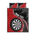 Personalised New Zealand Darts Quilt Bed Set Koru Tribal Tattoo and Silver Fern Maori Pattern Red Color