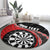 Personalised New Zealand Darts Round Carpet Koru Tribal Tattoo and Silver Fern Maori Pattern Red Color