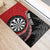 Personalised New Zealand Darts Rubber Doormat Koru Tribal Tattoo and Silver Fern Maori Pattern Red Color