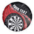 Personalised New Zealand Darts Spare Tire Cover Koru Tribal Tattoo and Silver Fern Maori Pattern Red Color