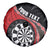 Personalised New Zealand Darts Spare Tire Cover Koru Tribal Tattoo and Silver Fern Maori Pattern Red Color