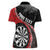 Personalised New Zealand Darts Women Polo Shirt Koru Tribal Tattoo and Silver Fern Maori Pattern Red Color