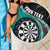 Personalised New Zealand Darts Beach Blanket Koru Tribal Tattoo and Silver Fern Maori Pattern Teal Color