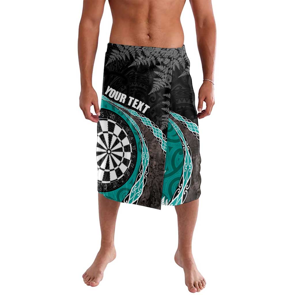 Personalised New Zealand Darts Lavalava Koru Tribal Tattoo and Silver Fern Maori Pattern Teal Color