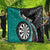 Personalised New Zealand Darts Quilt Koru Tribal Tattoo and Silver Fern Maori Pattern Teal Color