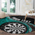 Personalised New Zealand Darts Round Carpet Koru Tribal Tattoo and Silver Fern Maori Pattern Teal Color