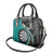 Personalised New Zealand Darts Shoulder Handbag Koru Tribal Tattoo and Silver Fern Maori Pattern Teal Color