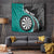 Personalised New Zealand Darts Tapestry Koru Tribal Tattoo and Silver Fern Maori Pattern Teal Color