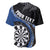 Personalised New Zealand Darts Baseball Jersey Koru Tribal Tattoo and Silver Fern Maori Pattern Blue Color