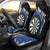 Personalised New Zealand Darts Car Seat Cover Koru Tribal Tattoo and Silver Fern Maori Pattern Blue Color