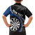 Personalised New Zealand Darts Hawaiian Shirt Koru Tribal Tattoo and Silver Fern Maori Pattern Blue Color