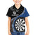 Personalised New Zealand Darts Kid Hawaiian Shirt Koru Tribal Tattoo and Silver Fern Maori Pattern Blue Color