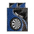 Personalised New Zealand Darts Quilt Bed Set Koru Tribal Tattoo and Silver Fern Maori Pattern Blue Color