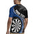 Personalised New Zealand Darts Rugby Jersey Koru Tribal Tattoo and Silver Fern Maori Pattern Blue Color