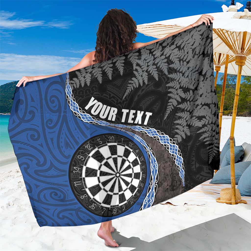 Personalised New Zealand Darts Sarong Koru Tribal Tattoo and Silver Fern Maori Pattern Blue Color LT03 One Size 44 x 66 inches Blue - Polynesian Pride