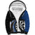 Personalised New Zealand Darts Sherpa Hoodie Koru Tribal Tattoo and Silver Fern Maori Pattern Blue Color